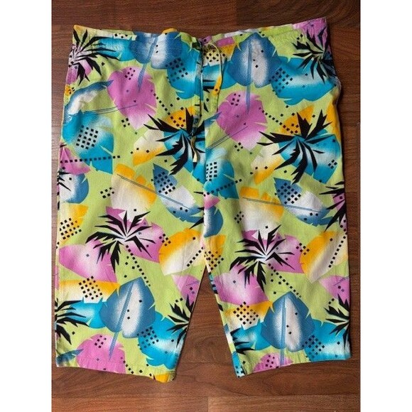 90s Vintage Woolrich Mens LRG Cotton Retro 80s Y2K Long Shorts Tropical - Picture 1 of 7